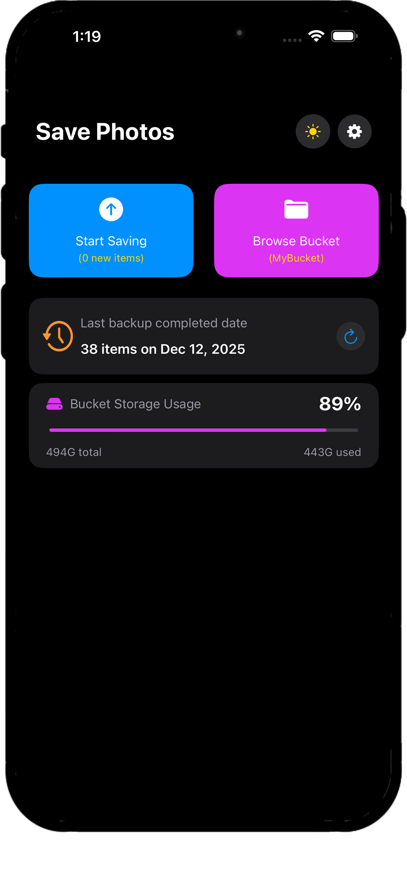 Mobile Main Dashboard